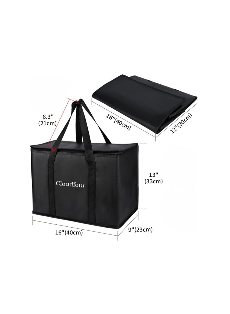 CLOUDFOUR Insulated Reusable Grocery Bag for Daily Shopping, Food Storage, Delivery, Picnic - Durable, Large, Foldable (Pack of 2) - Image 2