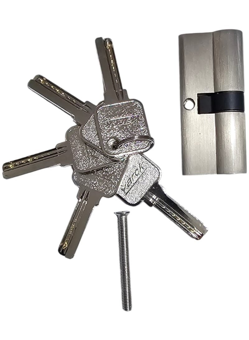 i diD Door Lock High Quality, 2 Cylinder, heavy duty, Made of Brass and Zinc, with 5 Computer Keys (70 mm) - Image 1