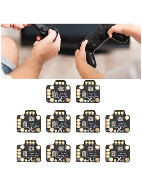 10pcs Gamepad Analog Stick Drift Fix Mod, Universal 3D Analog Joystick Drift Fix Mod, Black Easy Using Gamepad Joystick Drift Repair Board, for Game Controllers
