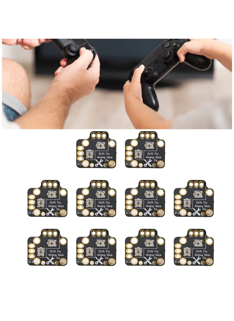 Excefore 10pcs Gamepad Analog Stick Drift Fix Mod, Universal 3D Analog Joystick Drift Fix Mod, Black Easy Using Gamepad Joystick Drift Repair Board, for Game Controllers  - Image 1