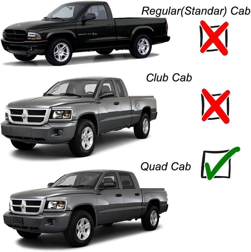 Deebior 94656 Original Side Window Wind Deflector Set for Dodge Dakota 2005-2011 Quad Cab - Image 2
