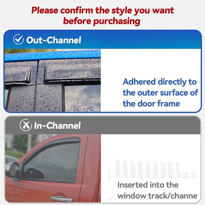 Deebior 94656 Original Side Window Wind Deflector Set for Dodge Dakota 2005-2011 Quad Cab - Image 4