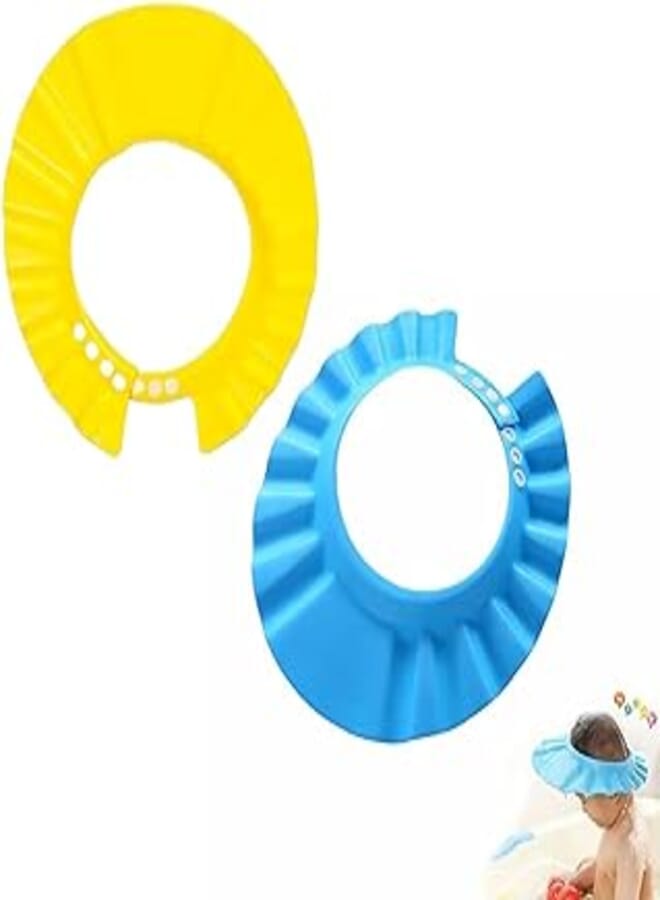Bathing Protection Bath Cap Adjustable Visor Hat for Toddler, Baby, Kids, Children,Set of 2 - Multicolor