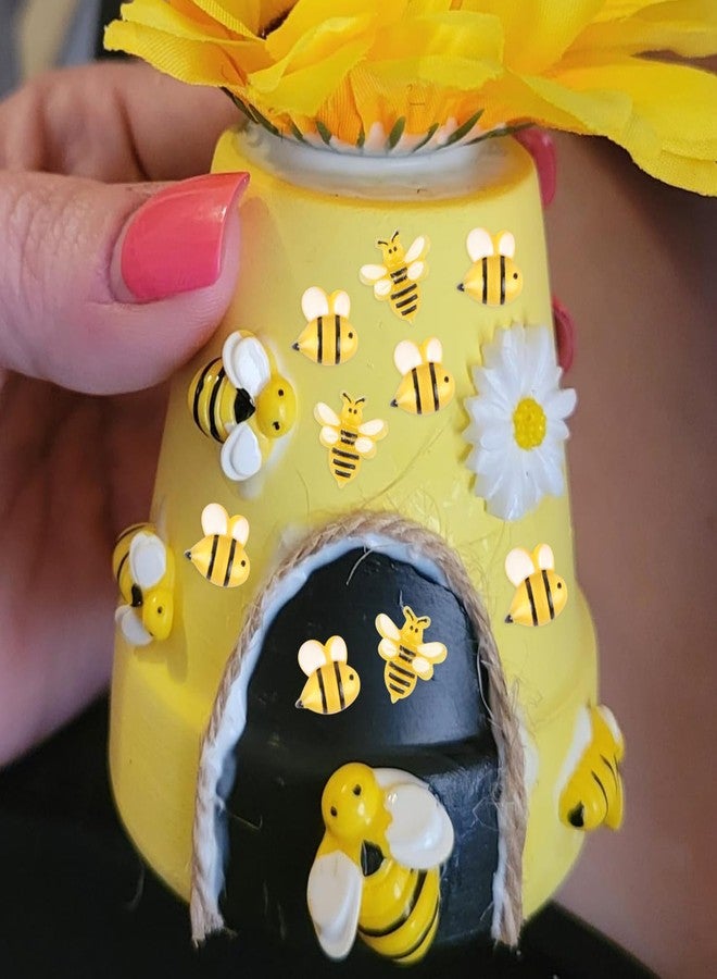 EVERMARKET 200 PCS Tiny Resin Bees for Crafts Mini Bee Dollhouse Miniatures Mini Animals for Car Fairy Garden Micro Landscaping Plant Nail Decoration (Small Bee) - Image 3