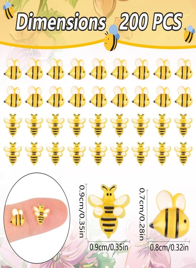 EVERMARKET 200 PCS Tiny Resin Bees for Crafts Mini Bee Dollhouse Miniatures Mini Animals for Car Fairy Garden Micro Landscaping Plant Nail Decoration (Small Bee) - Image 2