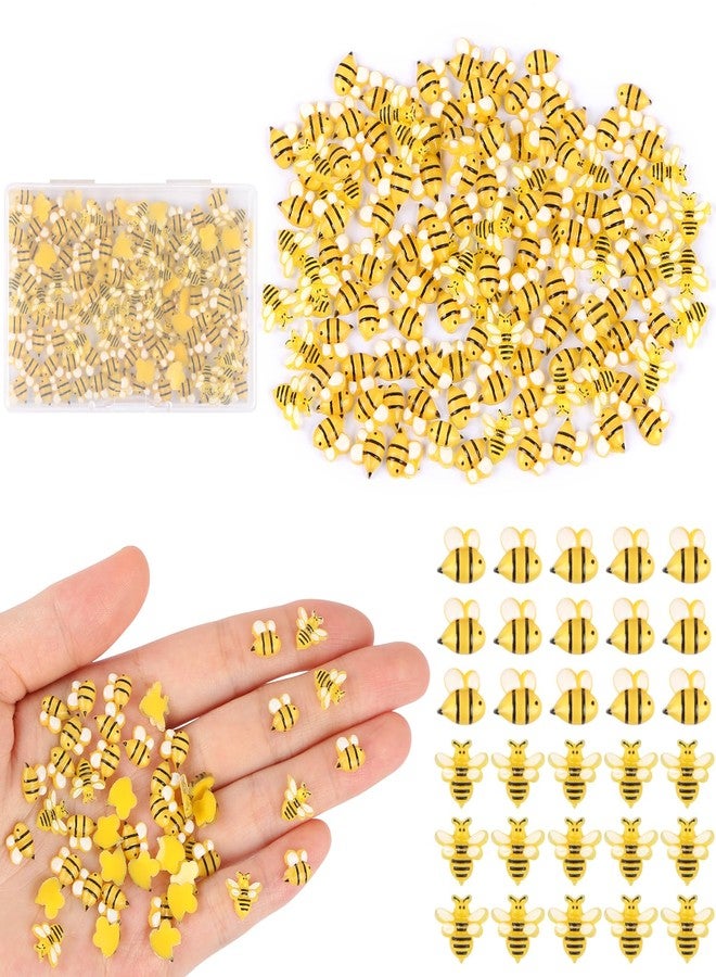 EVERMARKET 200 PCS Tiny Resin Bees for Crafts Mini Bee Dollhouse Miniatures Mini Animals for Car Fairy Garden Micro Landscaping Plant Nail Decoration (Small Bee) - Image 1