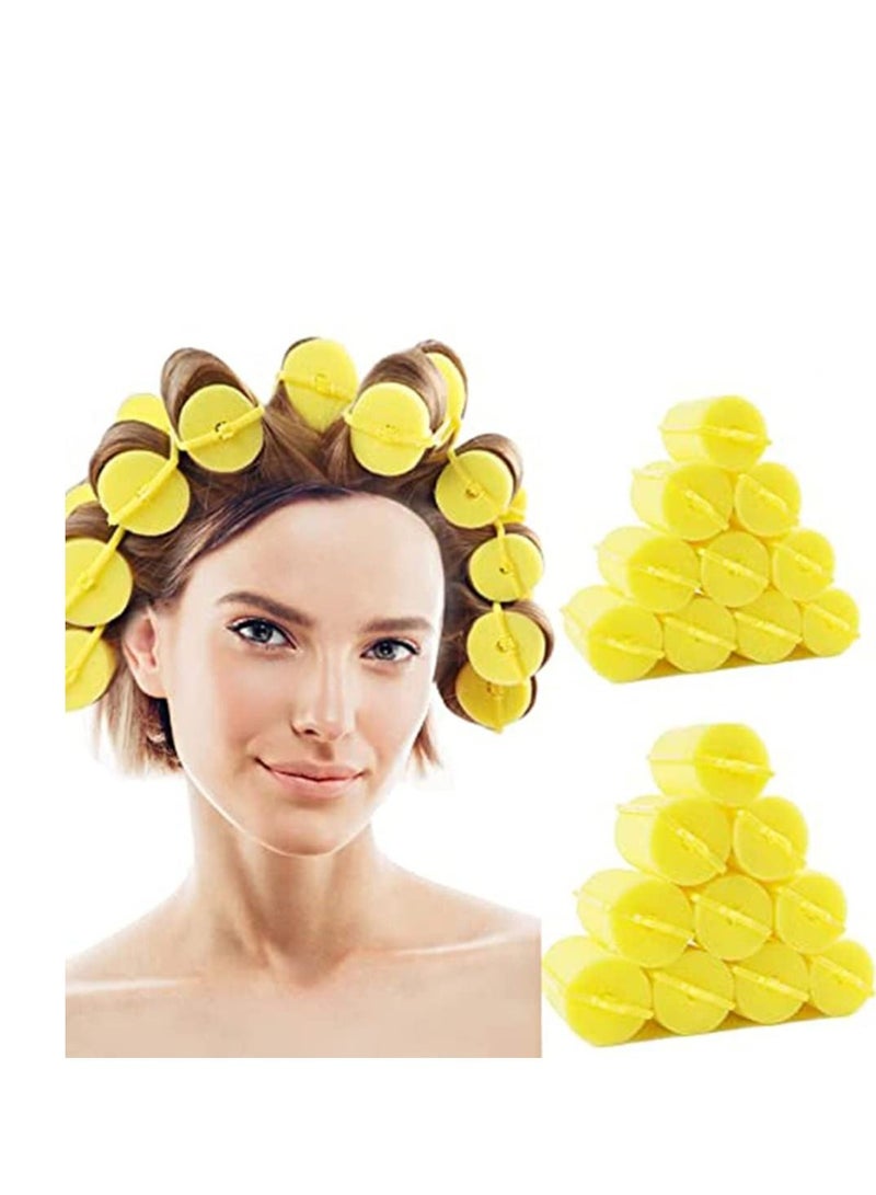 NIBEMINENT Foam Sponge Hair Curl Roller Soft Sleeping Rollers Curvy Wavy Hairstyle Curling Styling Tools 24 Pieces Use for Long Short Ladies and Children Creating Curls  - Image 1