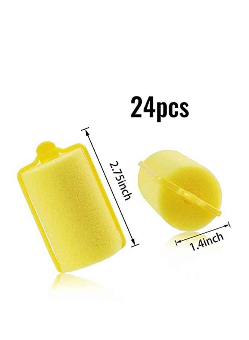 NIBEMINENT Foam Sponge Hair Curl Roller Soft Sleeping Rollers Curvy Wavy Hairstyle Curling Styling Tools 24 Pieces Use for Long Short Ladies and Children Creating Curls  - Image 2