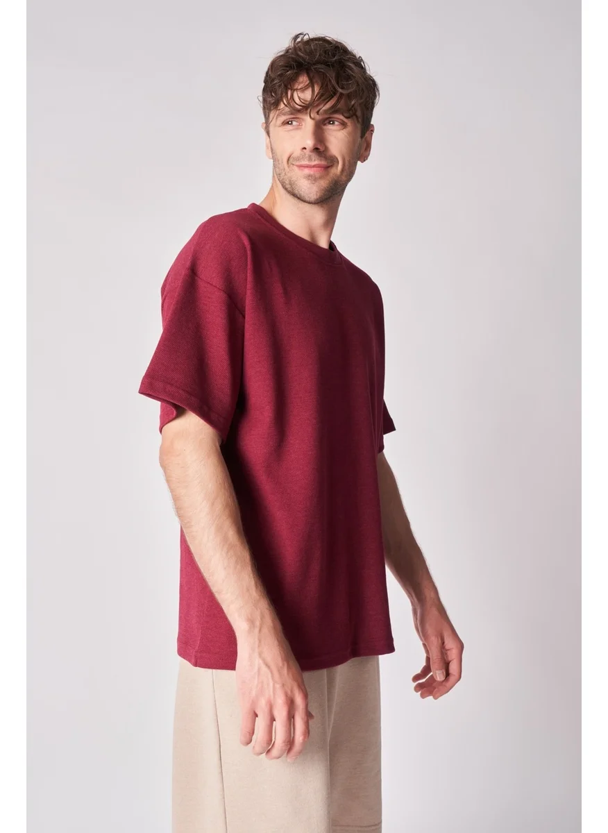 Defy'S Men's Cotton Blend Oversize Crew Neck Short Sleeve T-Shirt