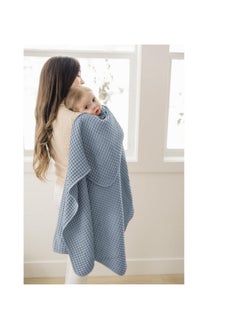 Konssy Konssy Waffle Baby Blankets, Nursery Blankets for Boys Girls, Swaddle Blankets Neutral Soft Lightweight Toddler and Kids Throw Blankets(Blue)  - Image 3
