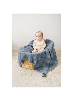 Konssy Konssy Waffle Baby Blankets, Nursery Blankets for Boys Girls, Swaddle Blankets Neutral Soft Lightweight Toddler and Kids Throw Blankets(Blue)  - Image 2