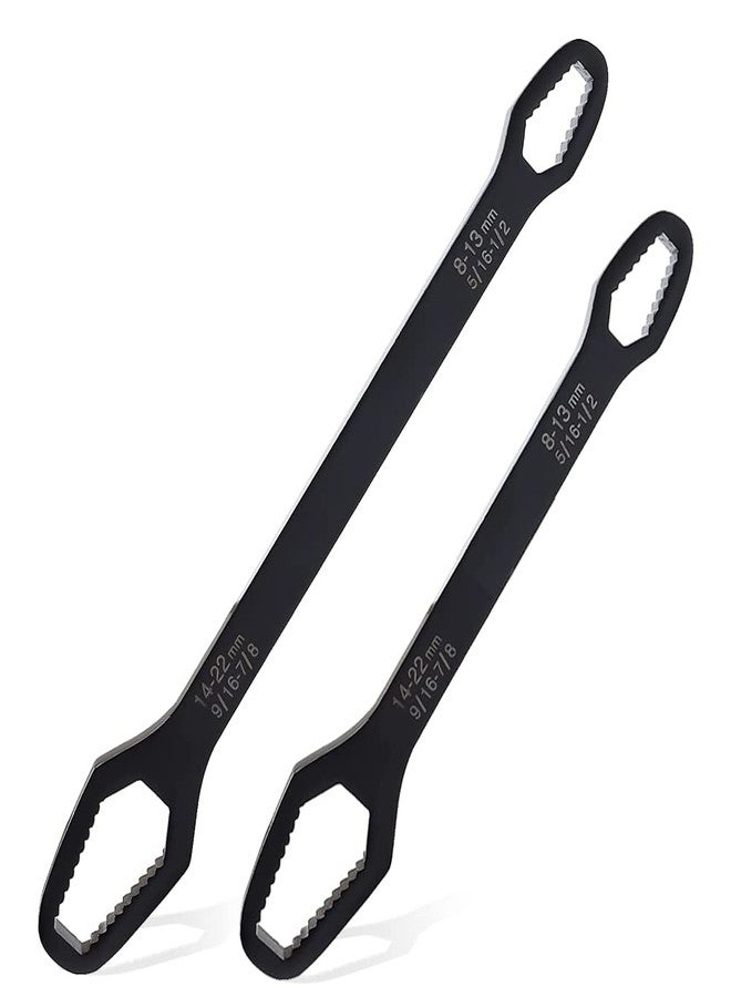 Saipe 2pcs Multifunctional Wrench Set Self Adjustable Wrench Universal Double Ended Wrench for 8mm-22mm Nuts, 220mm and 260mm Total Length - Image 1