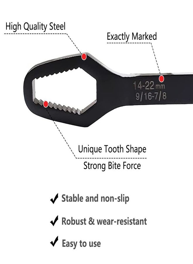 Saipe 2pcs Multifunctional Wrench Set Self Adjustable Wrench Universal Double Ended Wrench for 8mm-22mm Nuts, 220mm and 260mm Total Length - Image 4