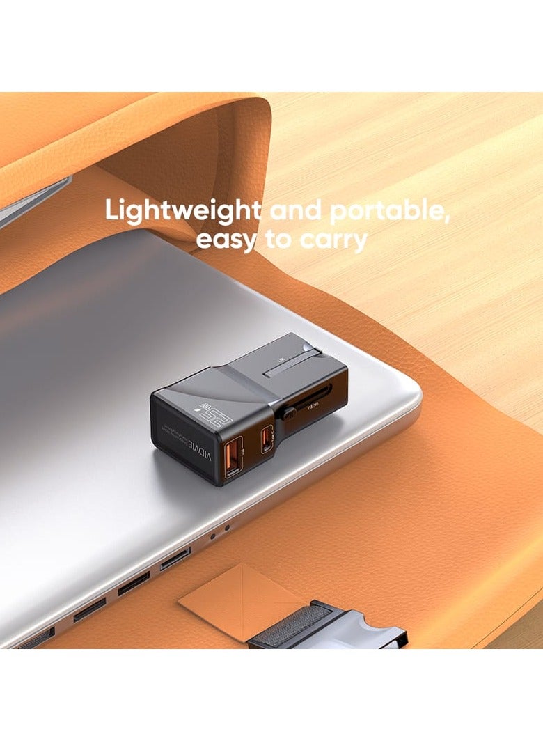 فيدفي محول شحن سريع عالمي VIDVIE TA4405 بقوة 25 وات مع منفذين إخراج (Type-C + USB) - Image 1