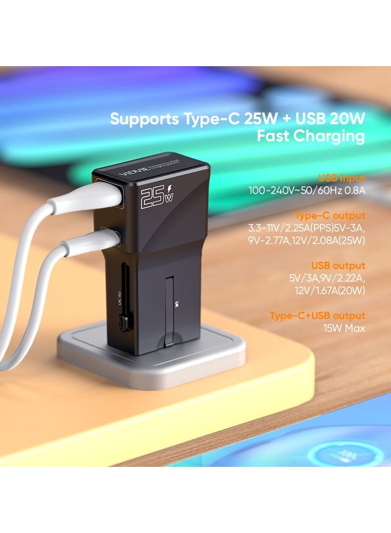 فيدفي محول شحن سريع عالمي VIDVIE TA4405 بقوة 25 وات مع منفذين إخراج (Type-C + USB) - Image 2