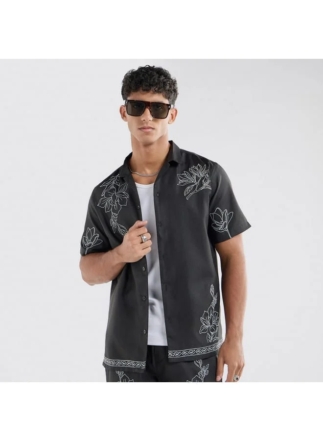 Splash FAV Regular Fit Printed Shirt with Short Sleeves