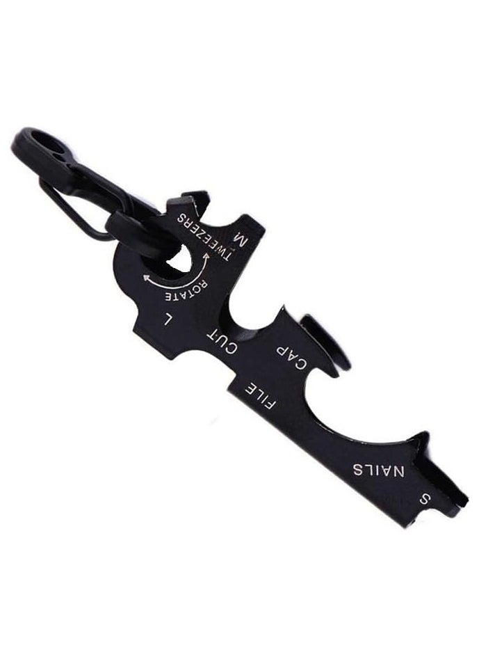 Generic - Multifunction EDC KeyTool 8-in-1 Keyring Multi-tool, True Utility - Black - Image 1