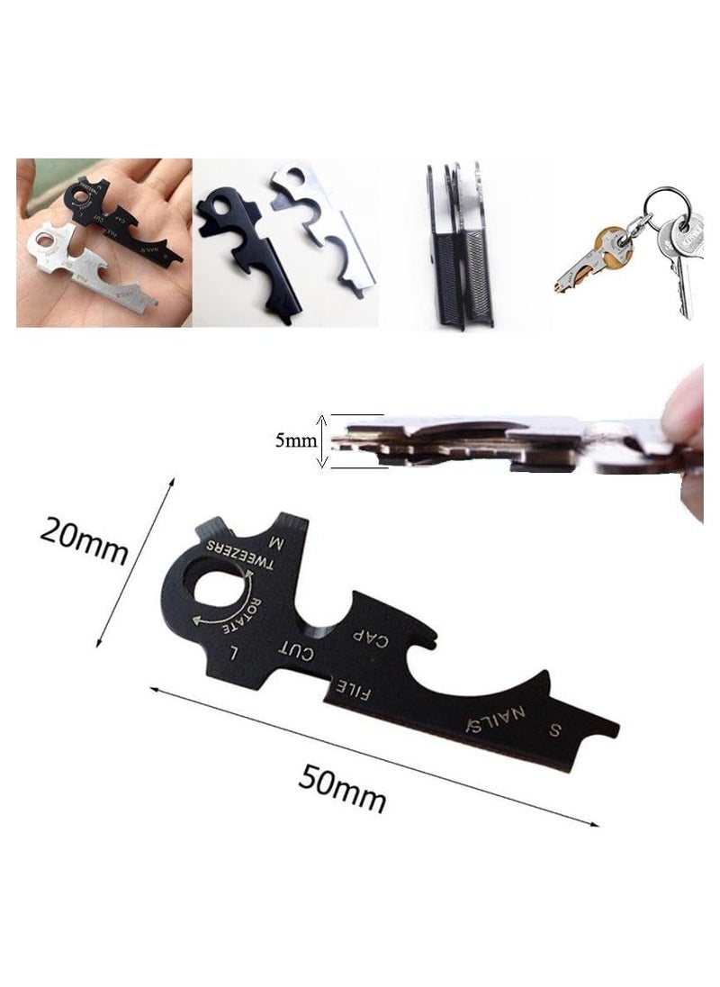 Generic - Multifunction EDC KeyTool 8-in-1 Keyring Multi-tool, True Utility - Black - Image 1