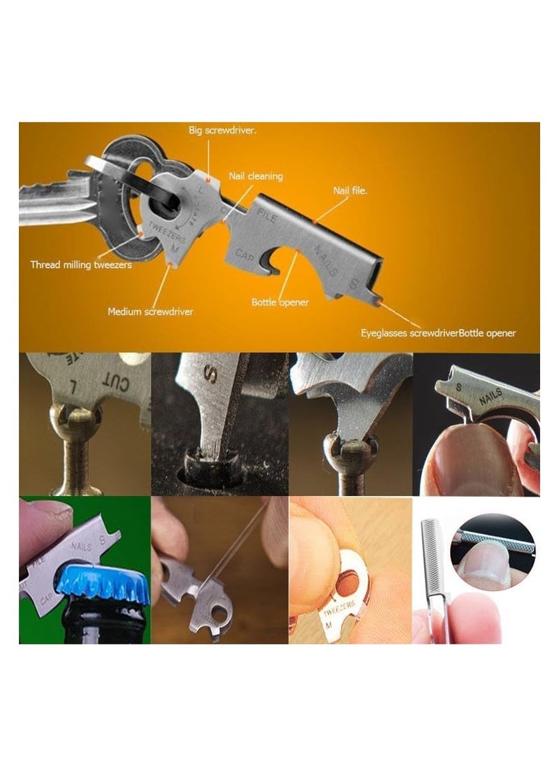 Generic - Multifunction EDC KeyTool 8-in-1 Keyring Multi-tool, True Utility - Black - Image 1