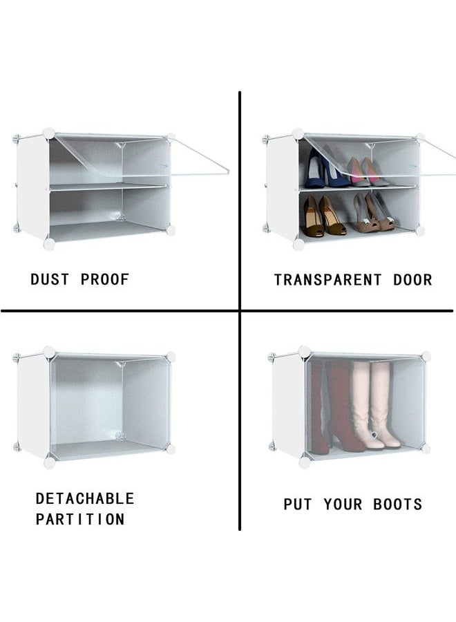HOMICKER Shoe Rack Organizer, 48 Pair Shoe Storage Cabinet with Door Expandable Plastic Shoe Shelves for Closet,Entryway,Hallway,Bedroom - Image 3