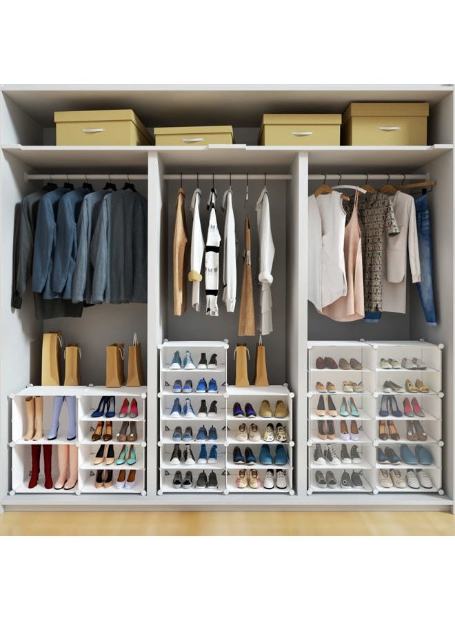 HOMICKER Shoe Rack Organizer, 48 Pair Shoe Storage Cabinet with Door Expandable Plastic Shoe Shelves for Closet,Entryway,Hallway,Bedroom - Image 2