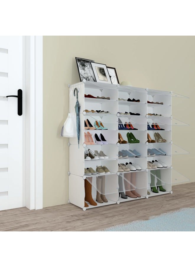 HOMICKER Shoe Rack Organizer, 48 Pair Shoe Storage Cabinet with Door Expandable Plastic Shoe Shelves for Closet,Entryway,Hallway,Bedroom - Image 4