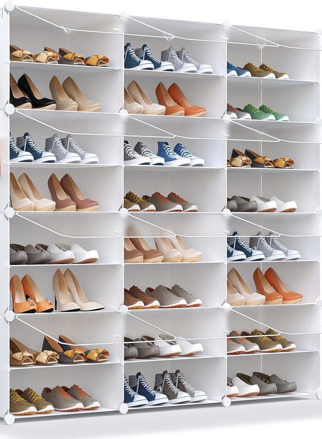 HOMICKER Shoe Rack Organizer, 48 Pair Shoe Storage Cabinet with Door Expandable Plastic Shoe Shelves for Closet,Entryway,Hallway,Bedroom - Image 1