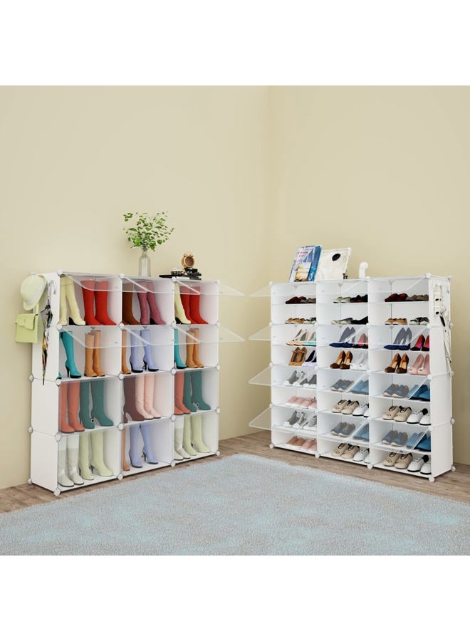 HOMICKER Shoe Rack Organizer, 48 Pair Shoe Storage Cabinet with Door Expandable Plastic Shoe Shelves for Closet,Entryway,Hallway,Bedroom - Image 5