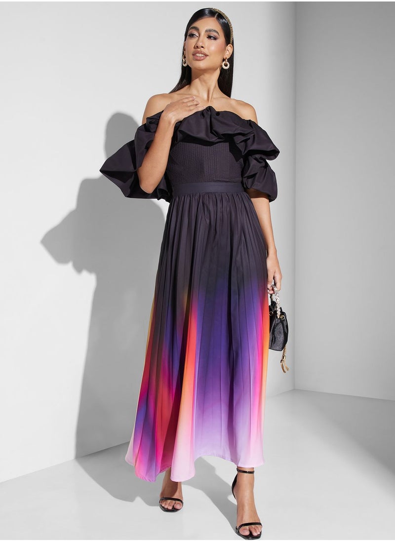 Threadz by Ajooni - Plisse Color Block Dress - Image 1