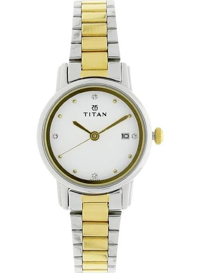 TITAN Women's Analog Display Watch With Two Toned Stainless Steel Strap - 2572BM01
