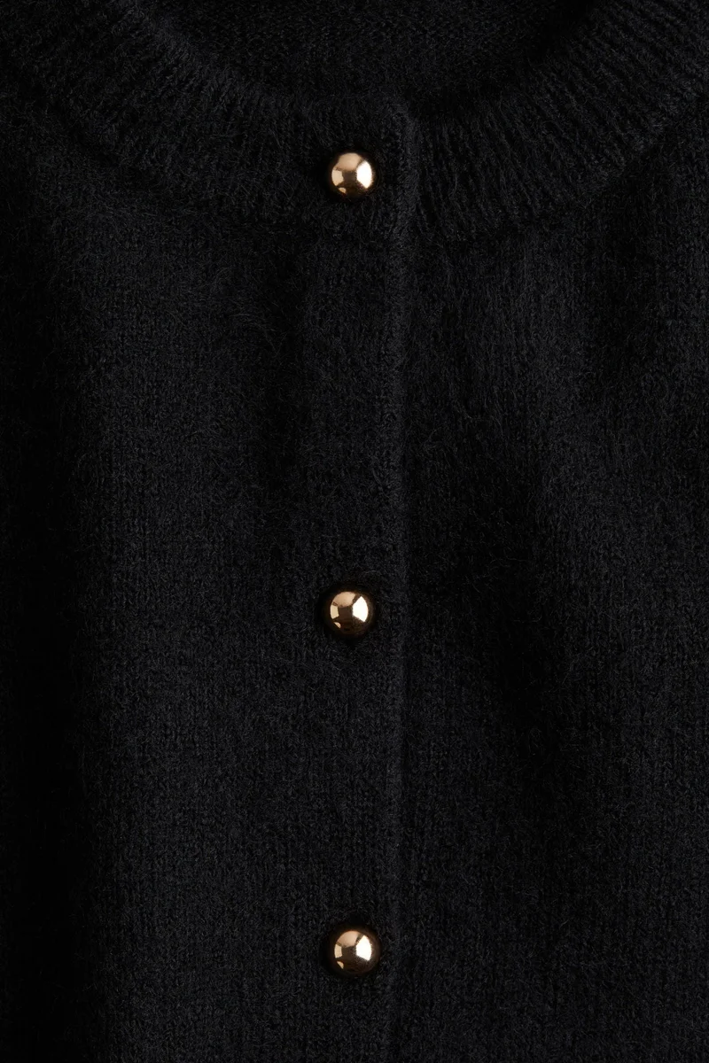 H&M Short-Sleeved Fine-Knit Cardigan