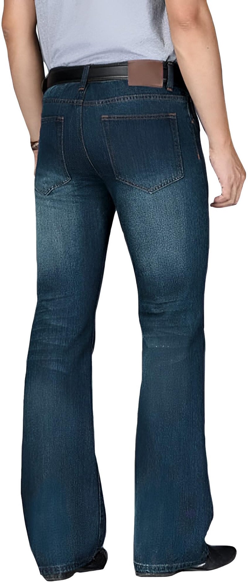 Ben Martin Men’s Green Bootcut Bell Bottom Jeans || Flared Denim Jean for Men || Stretchable Mid Rise Cotton Pants || Retro Style Casual Wear Bootcut' Denim' Jeans:, 28 (0) - Image 3