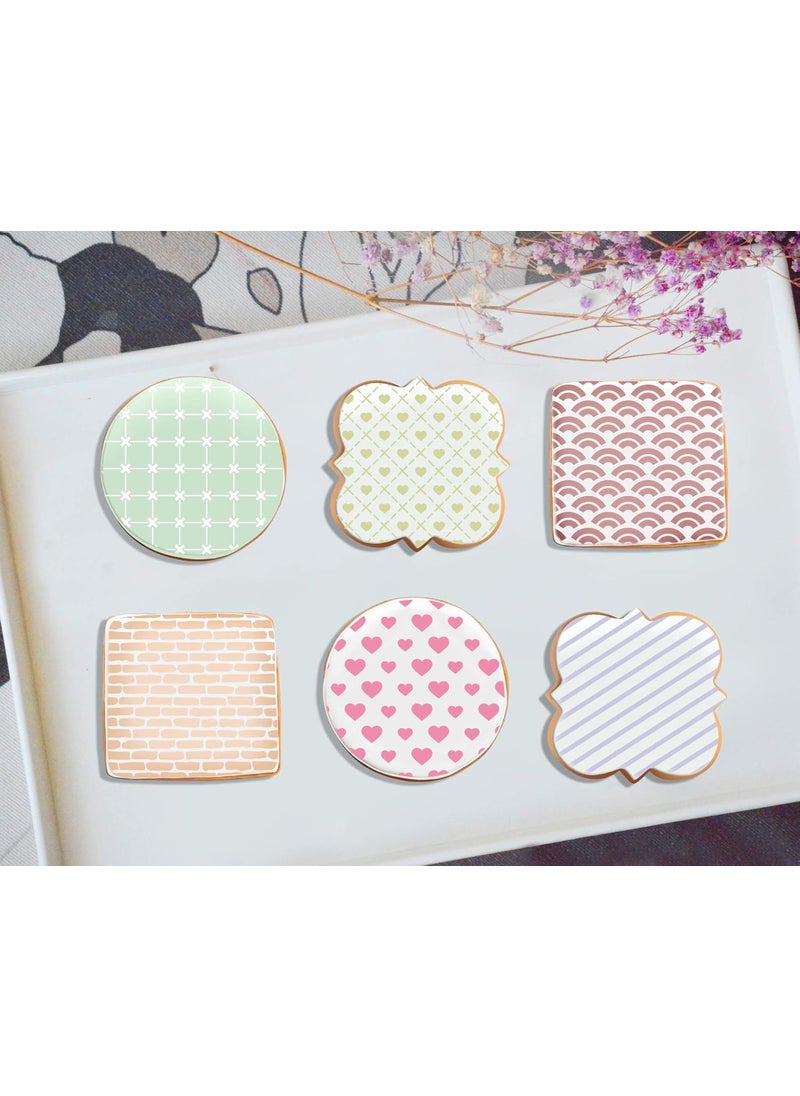 G GSS Designs GSS Designs Cookie Stencil 6 Pack, Food Safe Templates for Decorating & Baking, Bricks, Waves, Hearts, Ruler (SL-058)  - Image 2