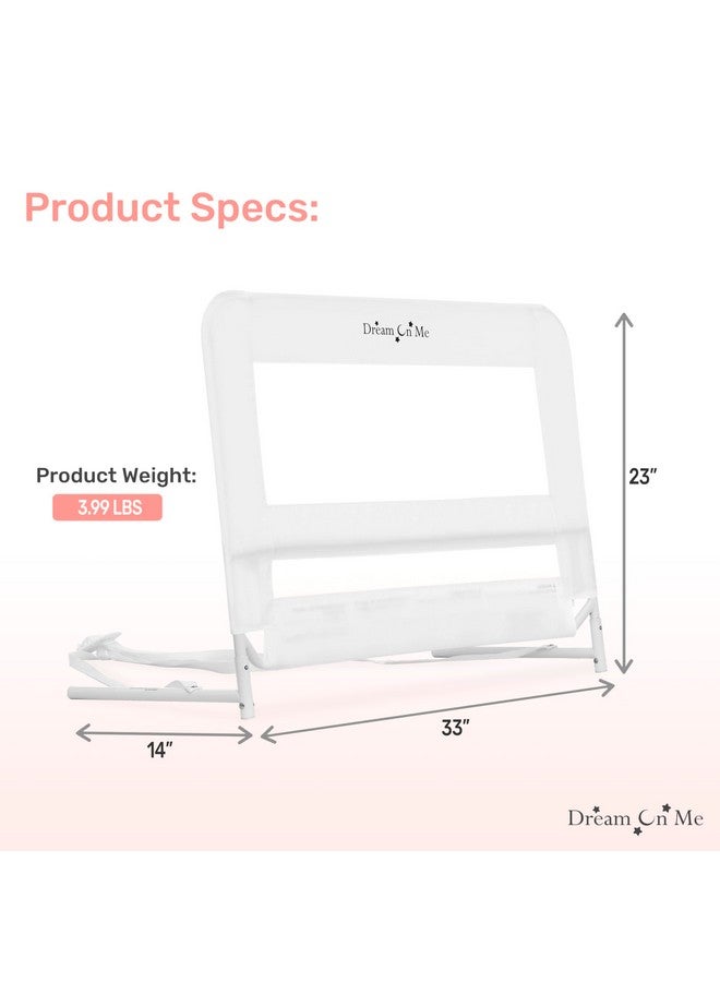 دريم أون مي حاجز سرير شبكي خفيف الوزن قابل للتعديل من دريم أون مي للأطفال الصغار، مصنوع من نسيج شبكي قابل للتهوية، مناسب لجميع أنواع الأسرة، حاجز حماية سرير بنظام تثبيت معزز، أبيض - Image 3