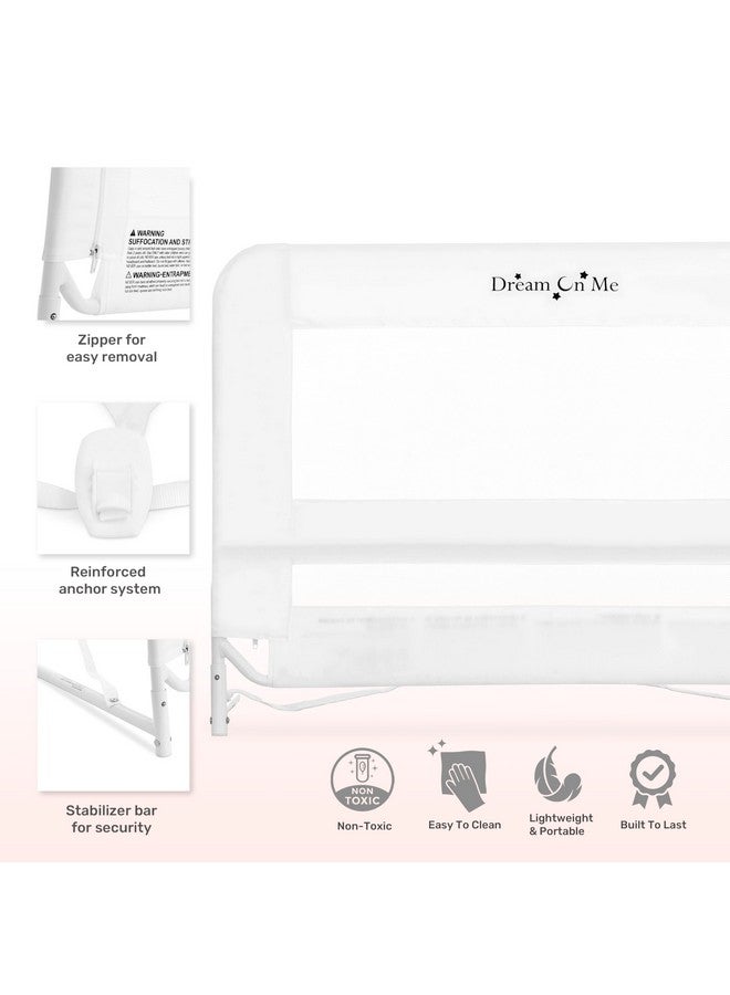 دريم أون مي حاجز سرير شبكي خفيف الوزن قابل للتعديل من دريم أون مي للأطفال الصغار، مصنوع من نسيج شبكي قابل للتهوية، مناسب لجميع أنواع الأسرة، حاجز حماية سرير بنظام تثبيت معزز، أبيض - Image 5
