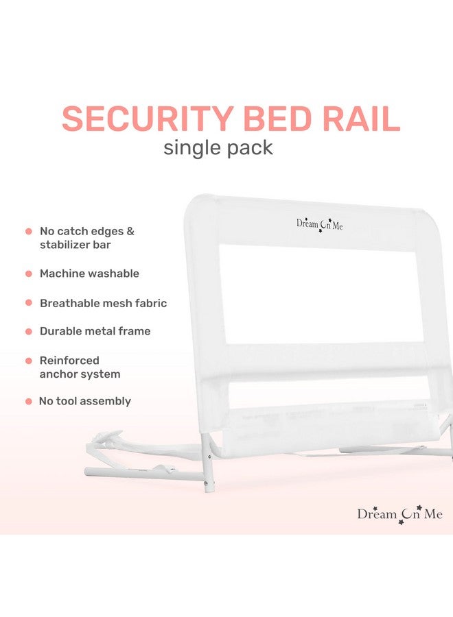 دريم أون مي حاجز سرير شبكي خفيف الوزن قابل للتعديل من دريم أون مي للأطفال الصغار، مصنوع من نسيج شبكي قابل للتهوية، مناسب لجميع أنواع الأسرة، حاجز حماية سرير بنظام تثبيت معزز، أبيض - Image 4