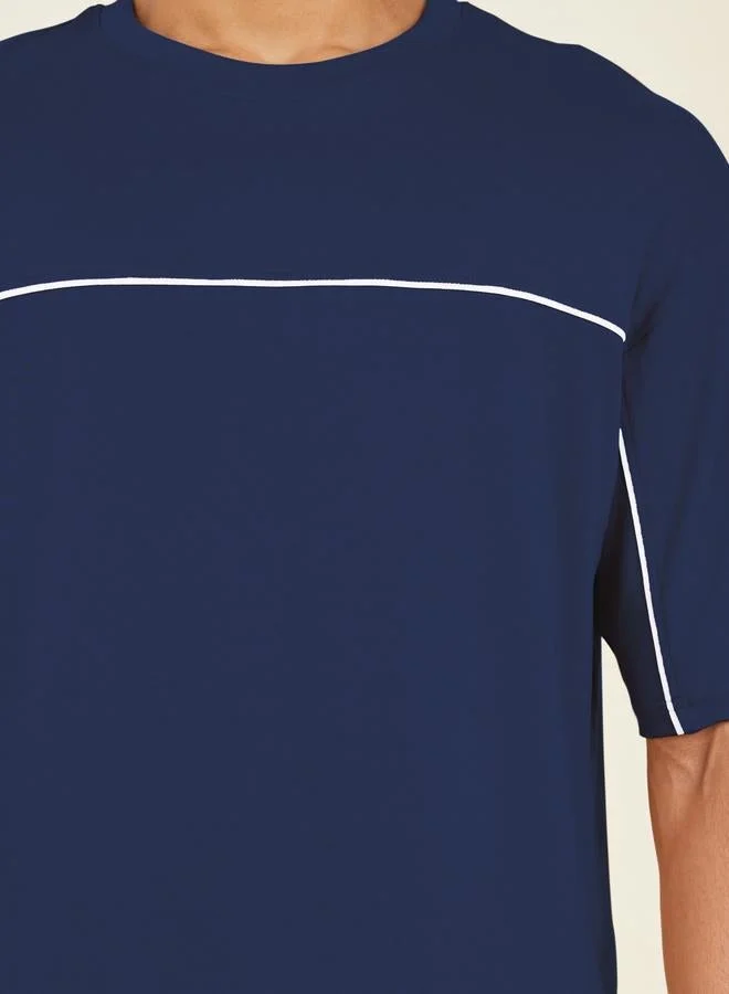 Styli Styli Contrast Seam Piping Detail Oversized T-Shirt
