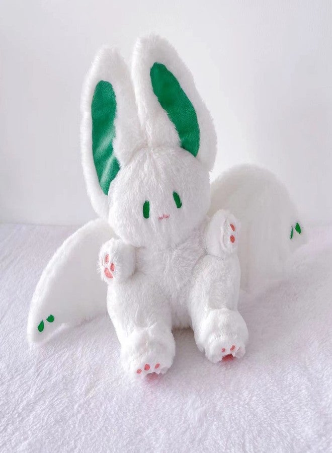 PEACH CAT Cute Bat Bunny Plush Pillow Kawaii Bat Rabbit Stuffed Animal for Kids White 12" - Image 2