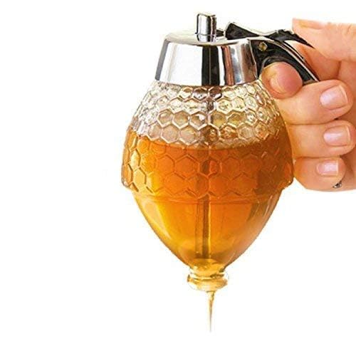 VIDORA VIDORA Acrylic Honey Dispenser with Stand Honey Container, Syrup and Sugar Jar Pot, No Drip Honey Dispenser Jar with Stand (Transparent) - Image 1