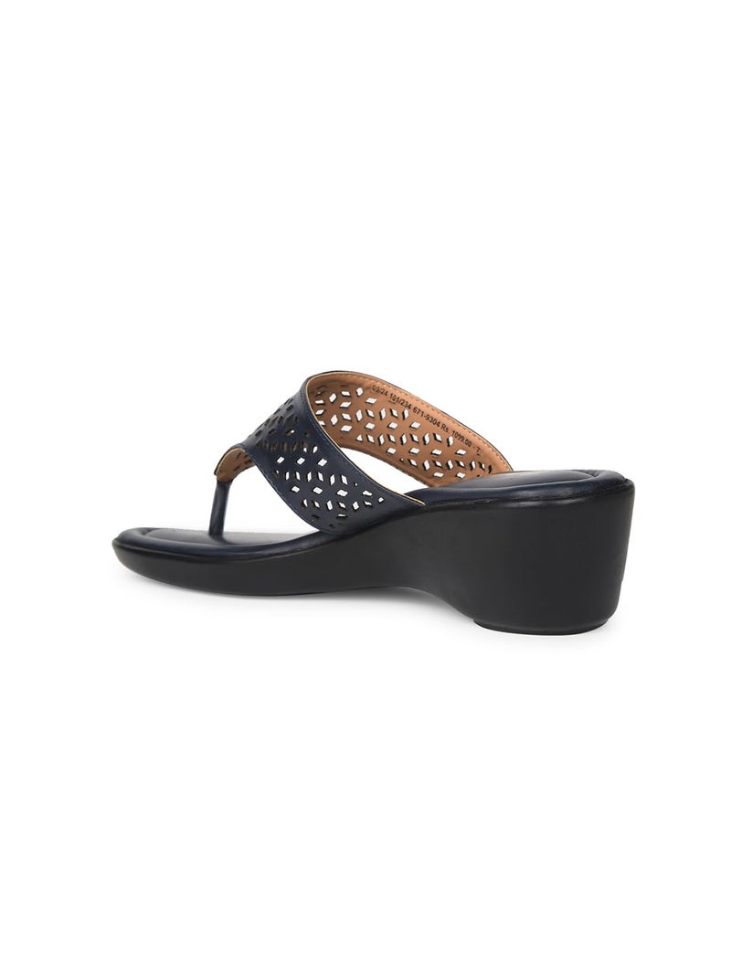 Bata Rimini Thong Women's Blue Heels - 5 UK (6719904) - Image 4