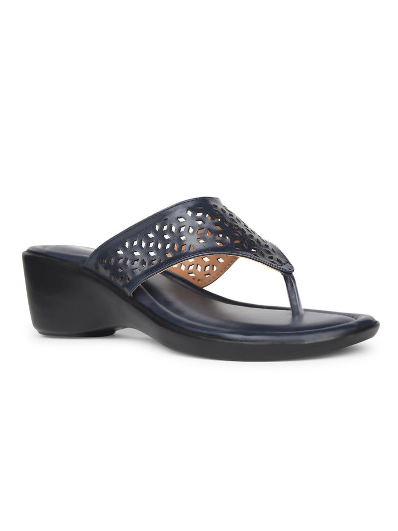 Bata Rimini Thong Women's Blue Heels - 5 UK (6719904) - Image 1