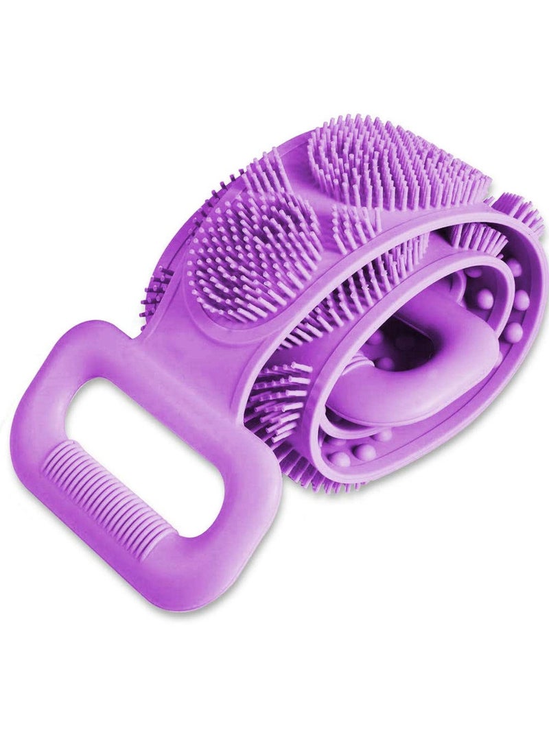2 Piece Back Scrubber Body Brush Silicone Bath Shower Brush for Use in Shower for Women Men Soft Exfoliating Silicone Bath Towel Double-Sided Use with Massage Particles - Image 2