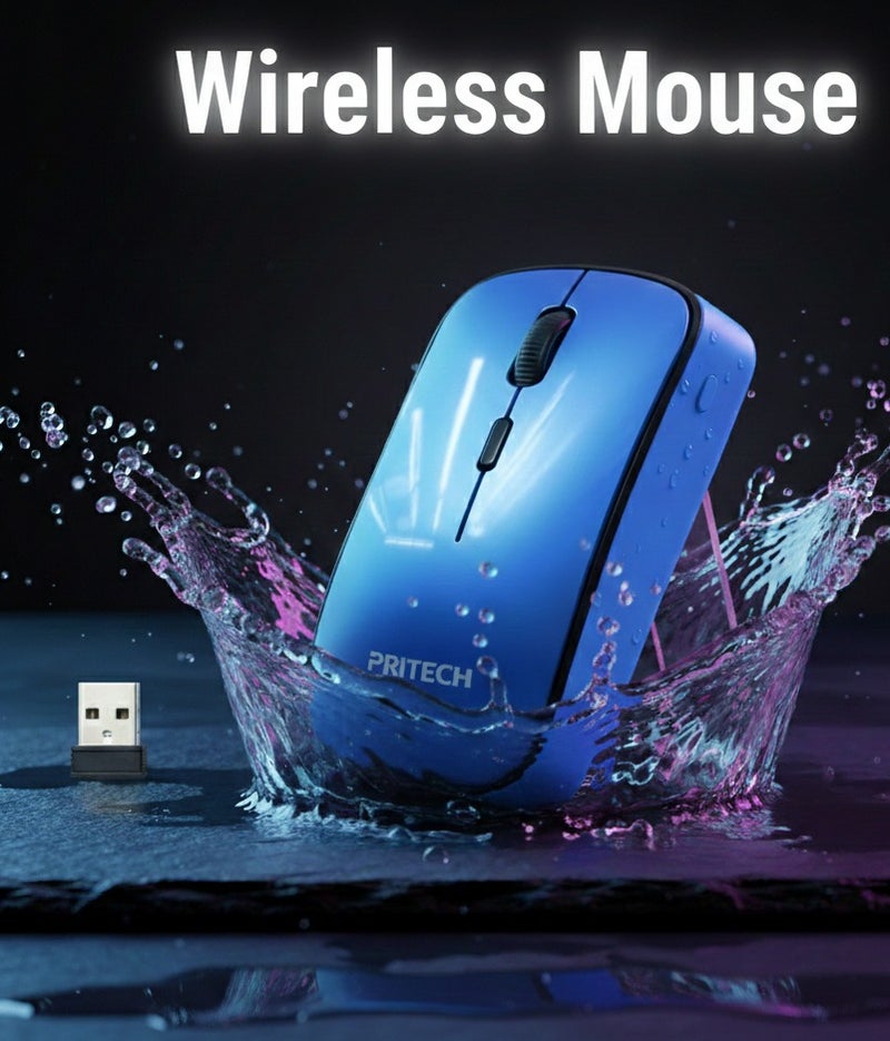 PRITECH 2.4G Universal Wireless Optical Mouse with USB Receiver – High-Precision Portable Mouse for Laptop, Computer, and Smart TV – Ergonomic Design for Home & Office - Image 1