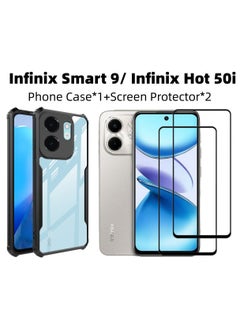 Fankalo [1+2 Sets] For Infinix Smart 9/ Infinix Hot 50i Case Cover & Screen Protector Phone Case with Anti Drop Function，2 Tempered Flims  - Image 1