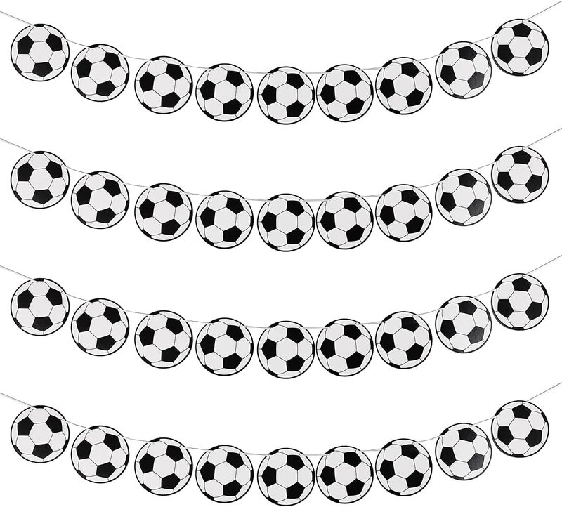 مانجو زينة حفلة عيد ميلاد كرة القدم 32 قطعة لوازم حفلات كرة القدم بطاقات الديكور نمط كرة القدم للأطفال والأولاد المشجعين عيد ميلاد - Image 2