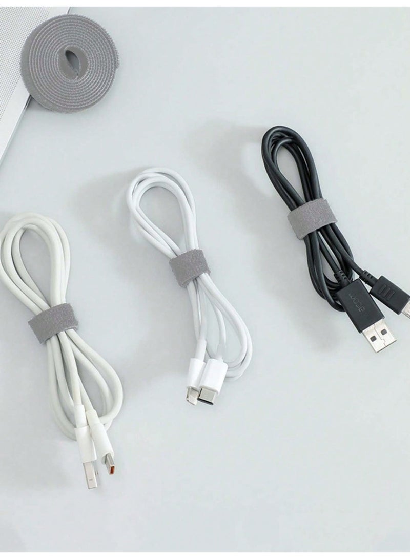 Kaco Vinyl Cable Ties, Multi Size Durable Cord Organizer, Flexible Wire Straps for Desk Office Home Cable Management, Heavy Duty Reusable, 1 Roll - Image 2