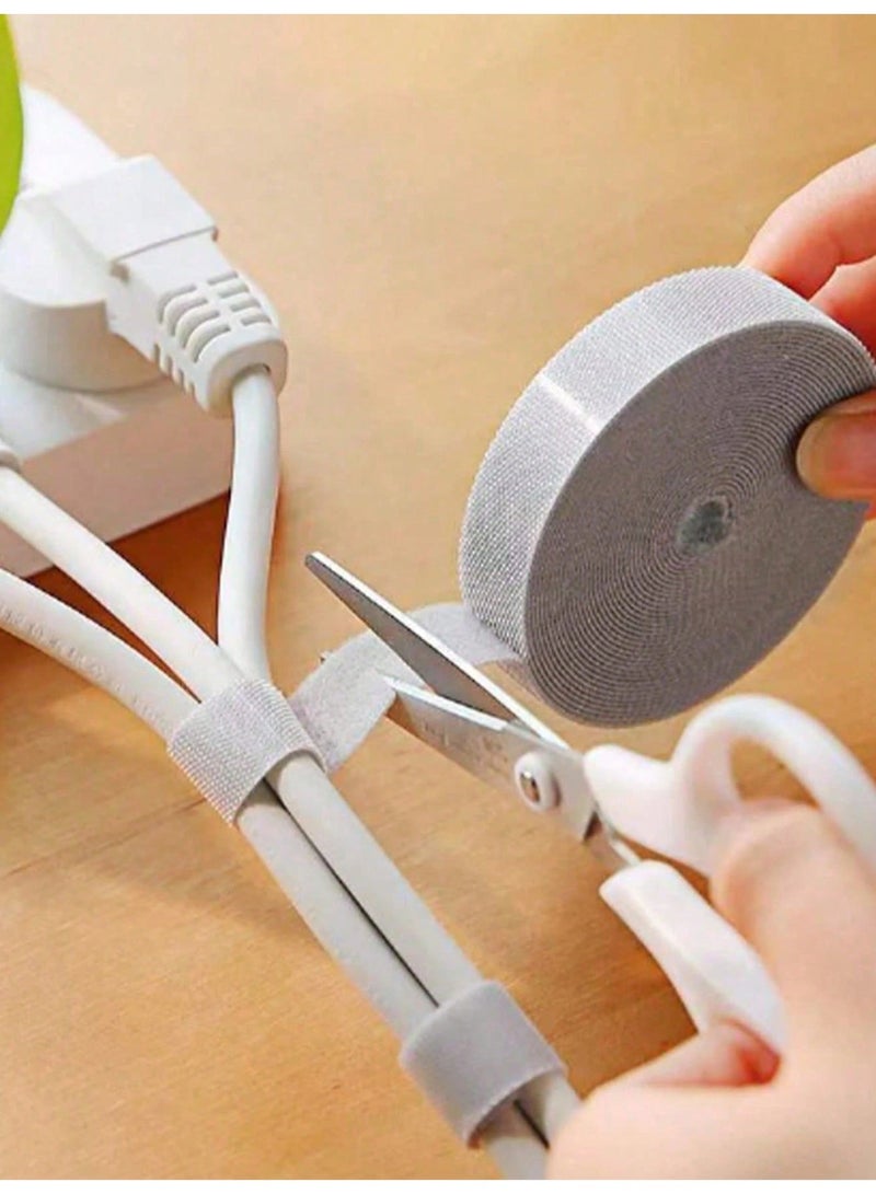 Kaco Vinyl Cable Ties, Multi Size Durable Cord Organizer, Flexible Wire Straps for Desk Office Home Cable Management, Heavy Duty Reusable, 1 Roll - Image 1
