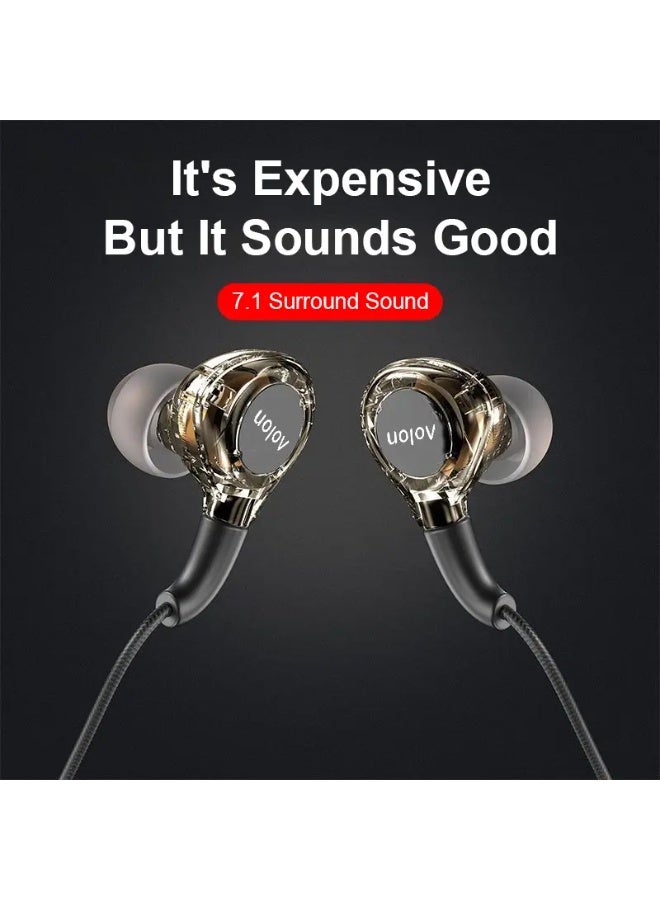 AOLON Wired Type-C In-Ear Wired Earphones with Mic - 7, 1 Surround Sound Wired Earbuds - Noise Isolating In-Ear Headphones - Image 3