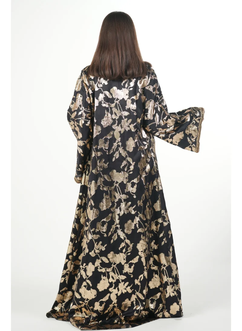 AL BENT AL SHARQIEH embroidered satin kaftan dress