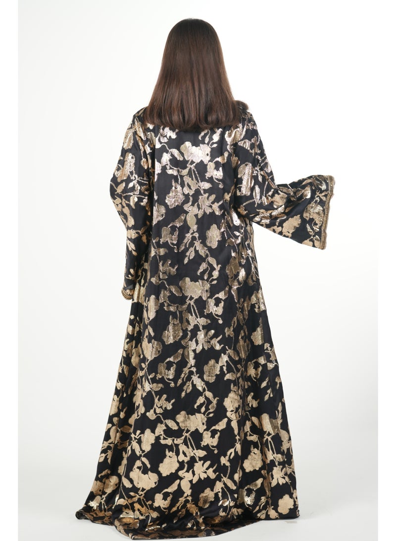 AL BENT AL SHARQIEH embroidered satin kaftan dress - Image 4